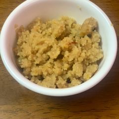 A picture of Gud ka daliya(broken wheat porridge with jaggery).