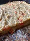 Fainá de avena, licuado, con relleno de queso y tomate 🍅