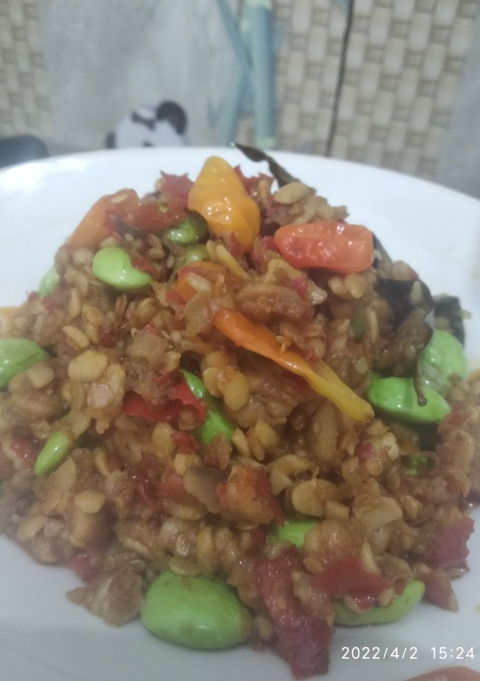 Foto resep Oseng tempe semangit pete pedas