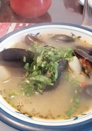 Una foto de Sopa de choritos