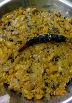 A picture of Kaddu ki khatti meethi sabji.