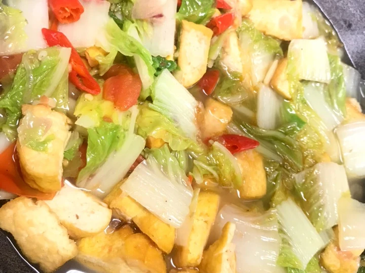 Langkah Gampang Membikin Resep Sayur Pecay / Sawi Putih Cah Tahu yang Lezat Sekali Anti Ribet, Bikin Ngiler