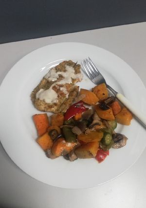 A picture of Fish and Vegetables.