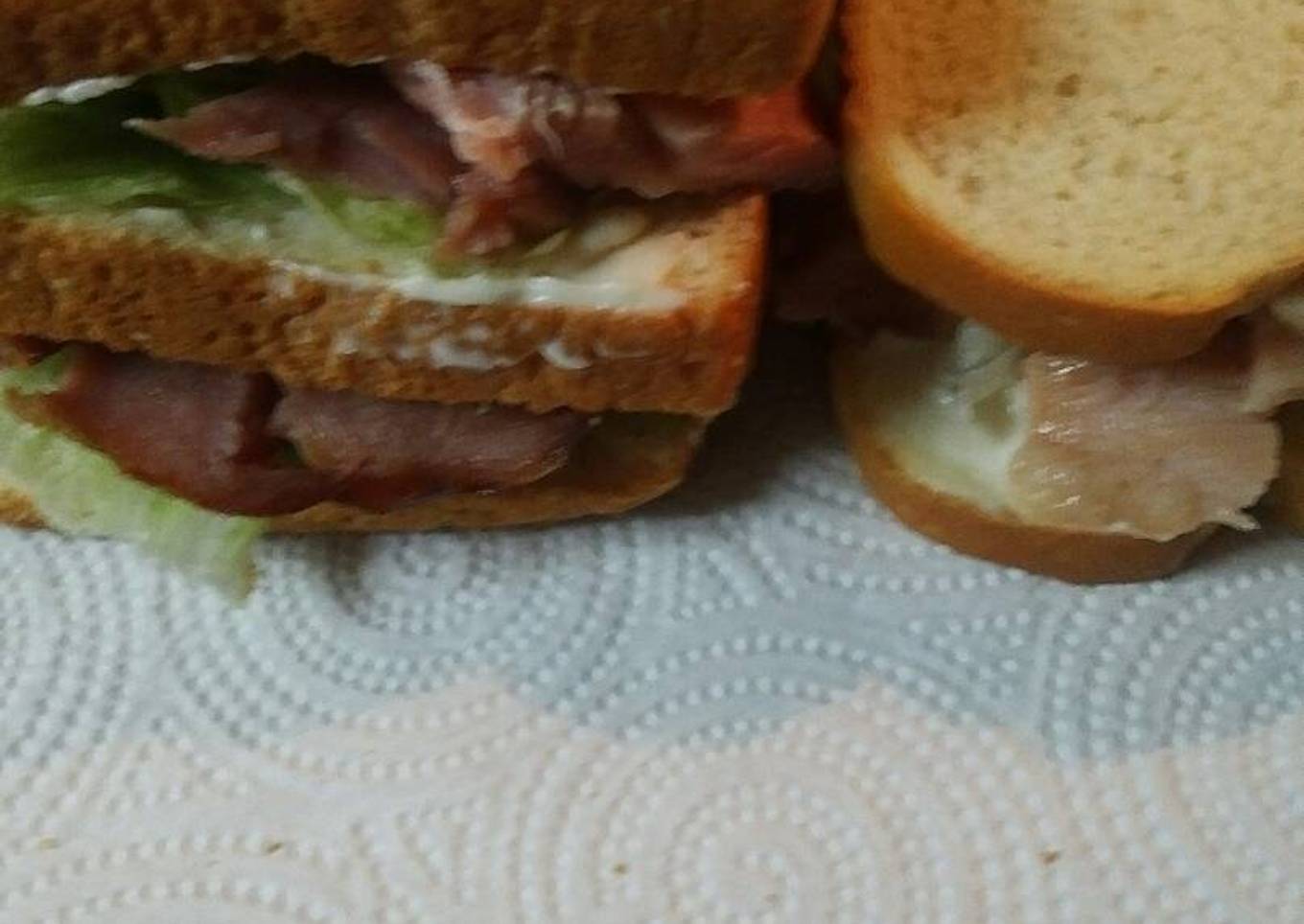Leftover ham sandwich