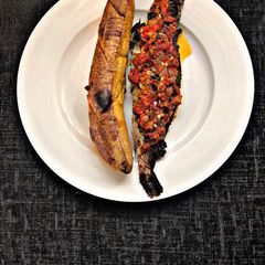 Oven Roast Plantain and Fish A picture of Oven Roast Plantain and Fish.