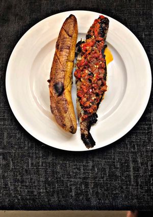 A picture of Oven Roast Plantain and Fish.