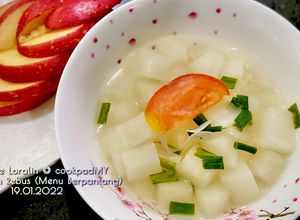 Gambar Menu Berpantang: Lobak Putih Rebus (Newborn with Jaundice)