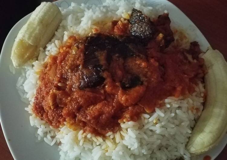 Rice with local stew