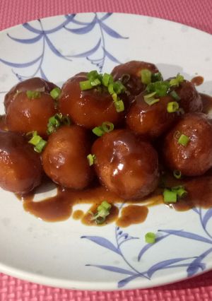 Hình của món Khoai tây bi hồng xíu.