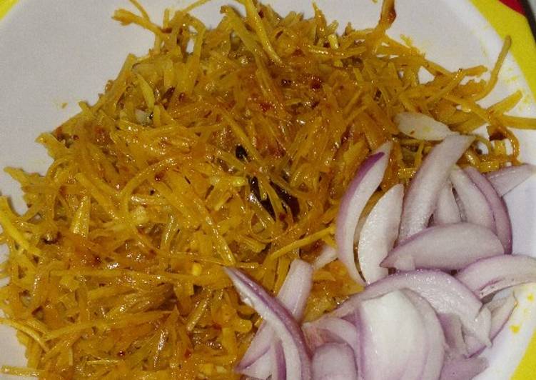 Easiest Way to Make Favorite Fried abacha Cooking Basics for Beginners