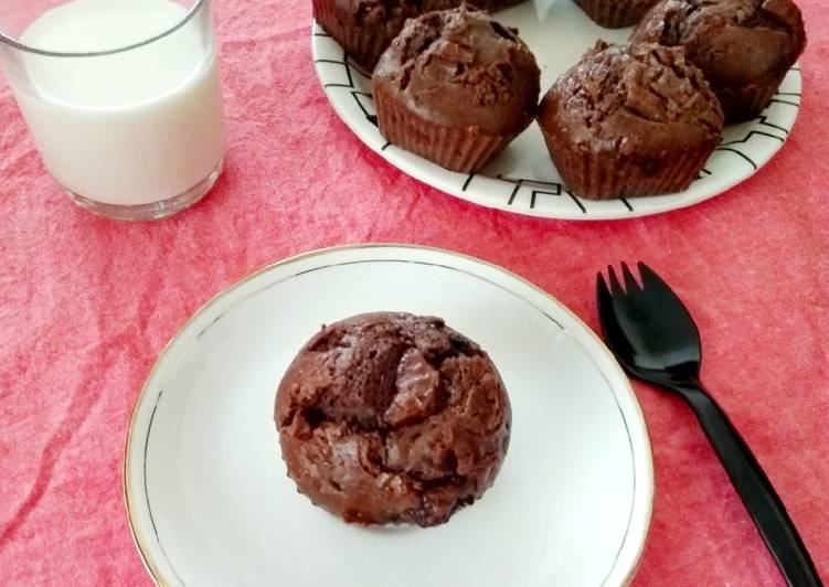 Easiest Way to Make Quick Chunky Double Chocolate Muffins