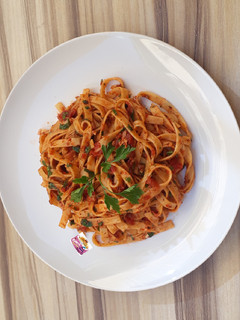 A picture of Tagliatelle Arrabbiata.