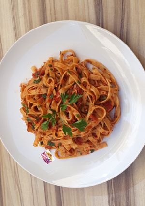 A picture of Tagliatelle Arrabbiata.