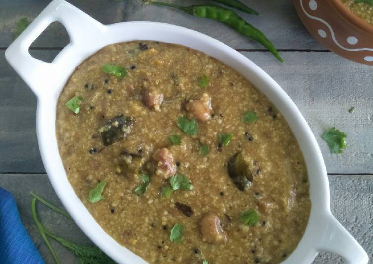 Steps to Prepare Super Quick Homemade Jwaariche Aambil (Sour Jowar Porridge)