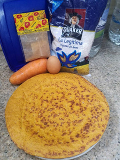 Una foto de Pancake de zanahoria🥕🥞🥚 avena y claras de huevo