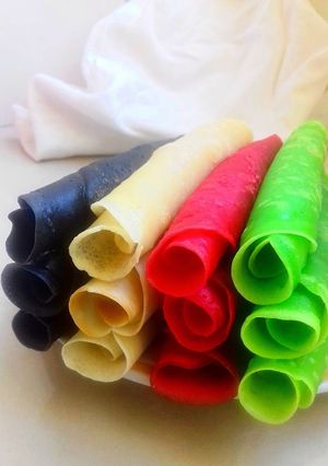 A picture of Kenyan Flag Inspired Crepes.