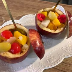 A picture of Apple fruit cups.