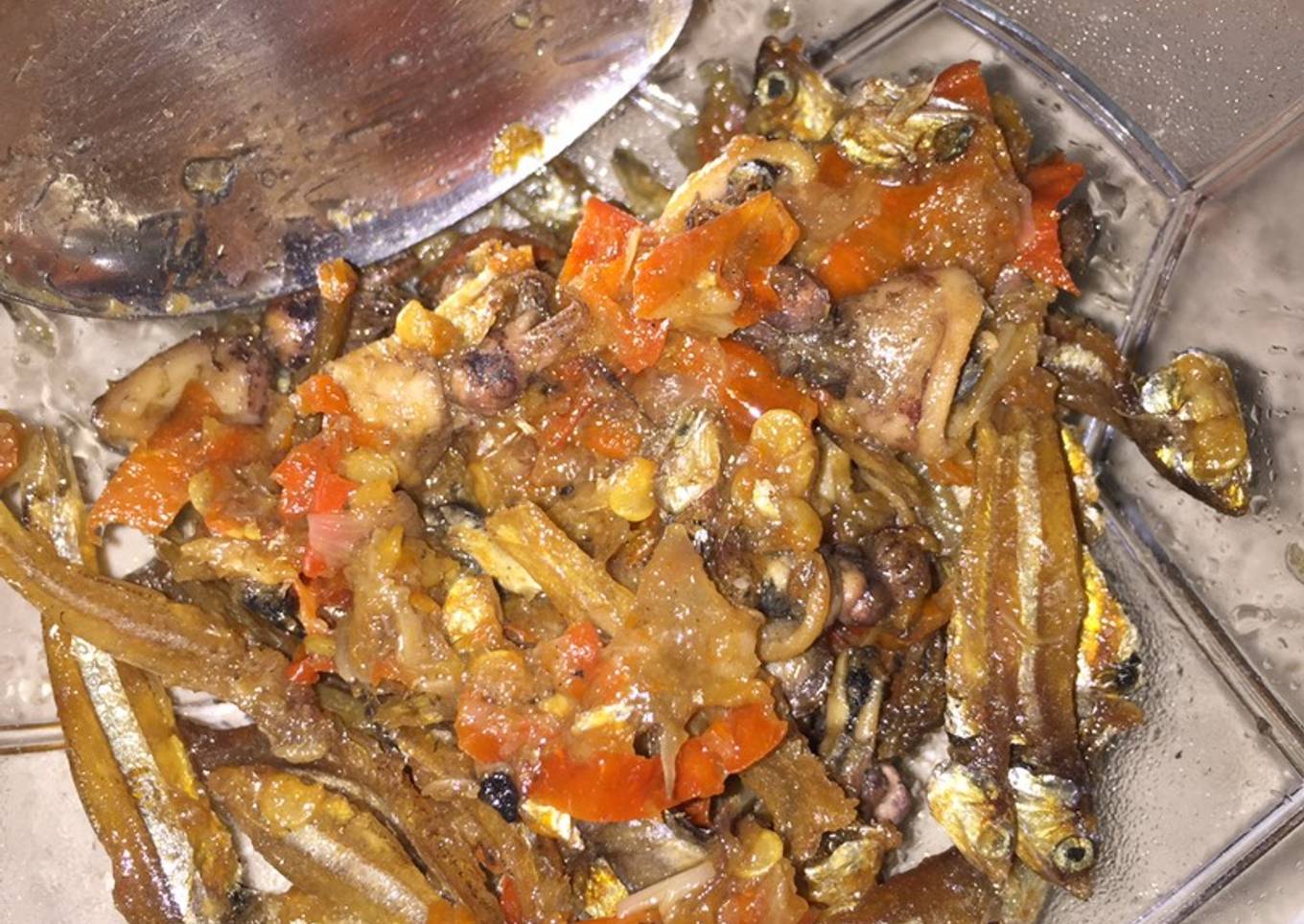 Sambal cumi asin + teri