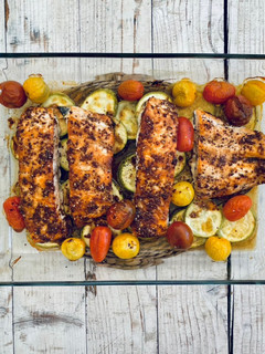Una foto de Salmón al horno
