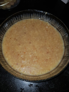 A picture of Wheat porridge made with jaggery (gur).