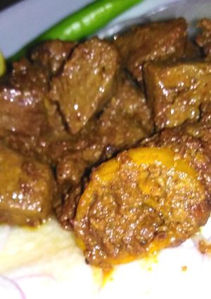 A picture of Beef tikka liver.