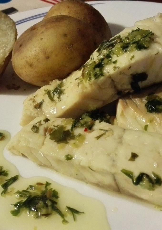 Una foto de Filete de fogonero con mojo verde