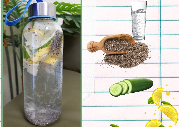 Cara masak Infuse Water Chia Lemon Timun  Mudah