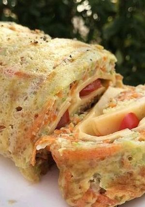 Una foto de Pionono de zucchini y zanahoria