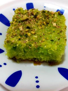صورة لوصفة بسبوسة الفستق