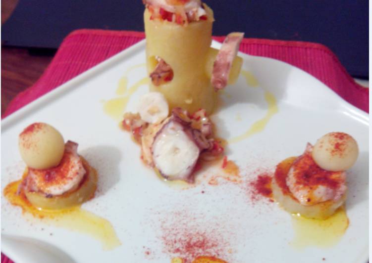 Pulpo en dos presentaciones - A feira y en vinagreta