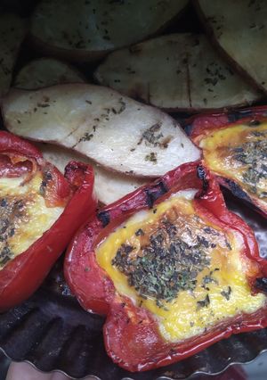Una foto de Quesadillas de pimentón con papa a la parrilla