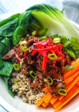 A picture of Teriyaki Beef Donburi.