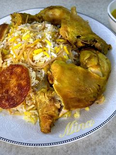 عکسی از دستور رشته پلو با مرغ آبپز