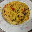 Couscous con verduras, pollo y cúrcuma
