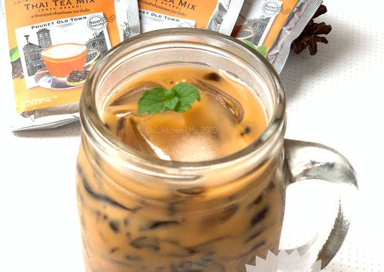 Langkah Mudah untuk Membuat Ice Thai Tea Grass jelly, Lezat Sekali