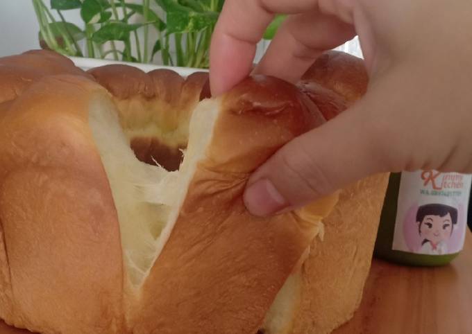 Langkah Mudah untuk Menyiapkan Shokupan bread - Roti sobek manis 1 kali proofing, Menggugah Selera
