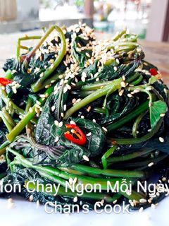 Hình của món Rau lang trộn chay.