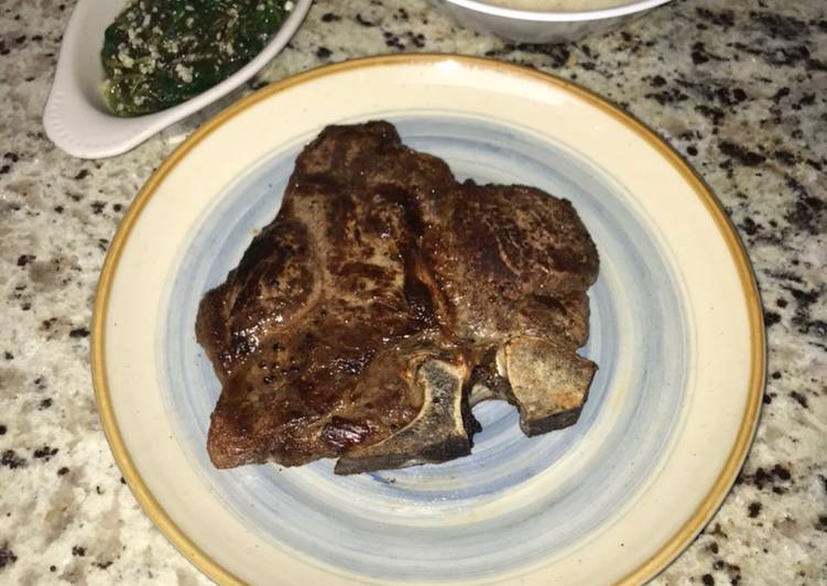 Easiest Way to Prepare Homemade Pan Seared T-Bone Steak