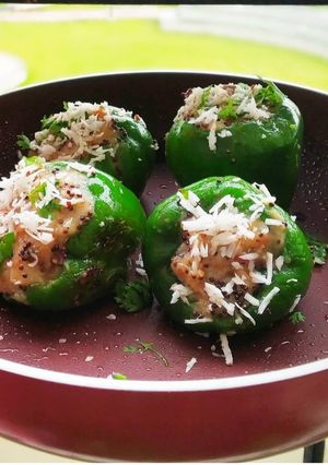 A picture of Stuffed capsicum.