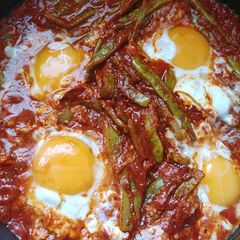 A picture of Green Beans with Eggs.