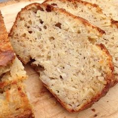 A picture of Banana Bread with Almonds.