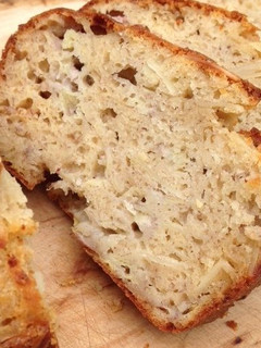 A picture of Banana Bread with Almonds.