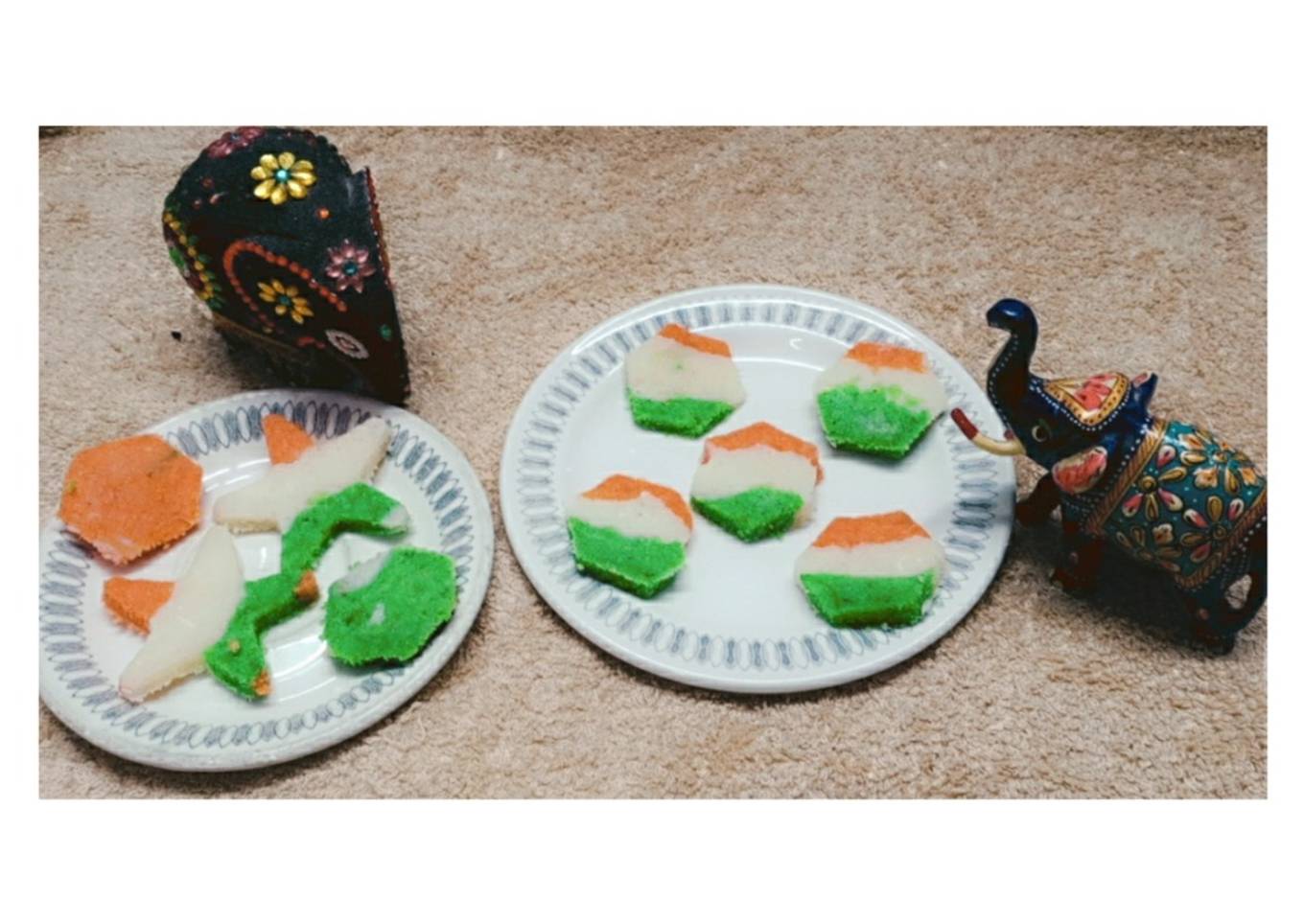 Tricolor Coconut Burfi