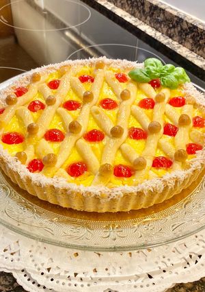 Una foto de Pastel con crema de limón (Cake with lemon cream)