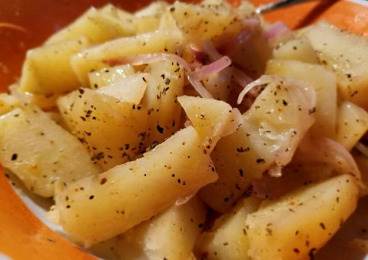 Steamed Potatoes and Red Onions