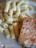 বেকড্ স্যালমন উইথ পেপার পাস্তা (baked salmon with pepper pasta recipe in Bengali)