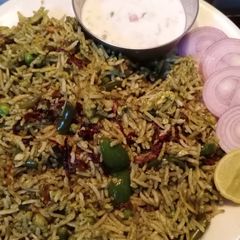 Palak Beans Pulav A picture of Palak Beans Pulav.