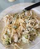 Pasta cremosa de pollo con brócoli🥦
