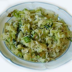 A picture of Stir fry cabbage with coconut.