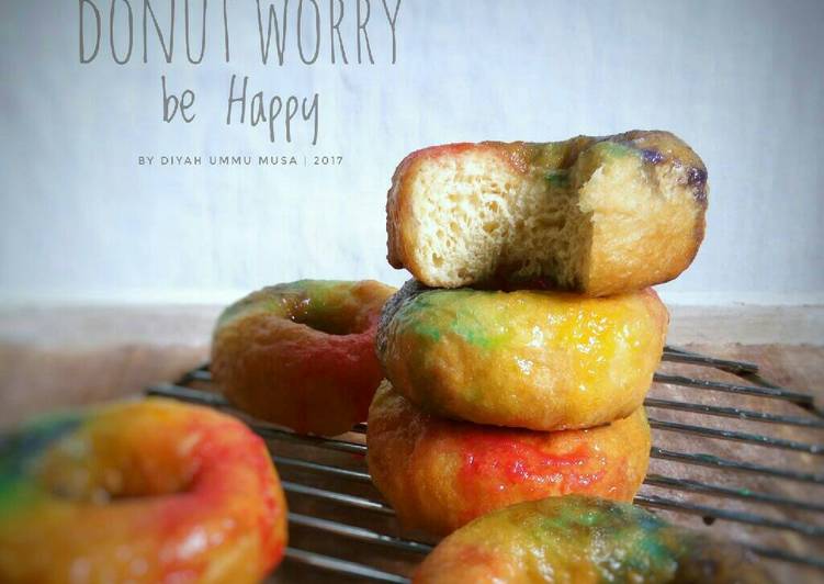 11 Resep: Donat Pelangi Ceria | Doughnut Rainbow Glazed Anti Gagal!